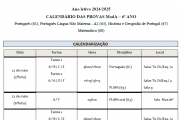 CALENDÁRIO DAS PROVAS ModA – 6º ANO (24/25)