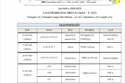 CALENDÁRIO DAS PROVAS ModA – 4º ANO (24/25)
