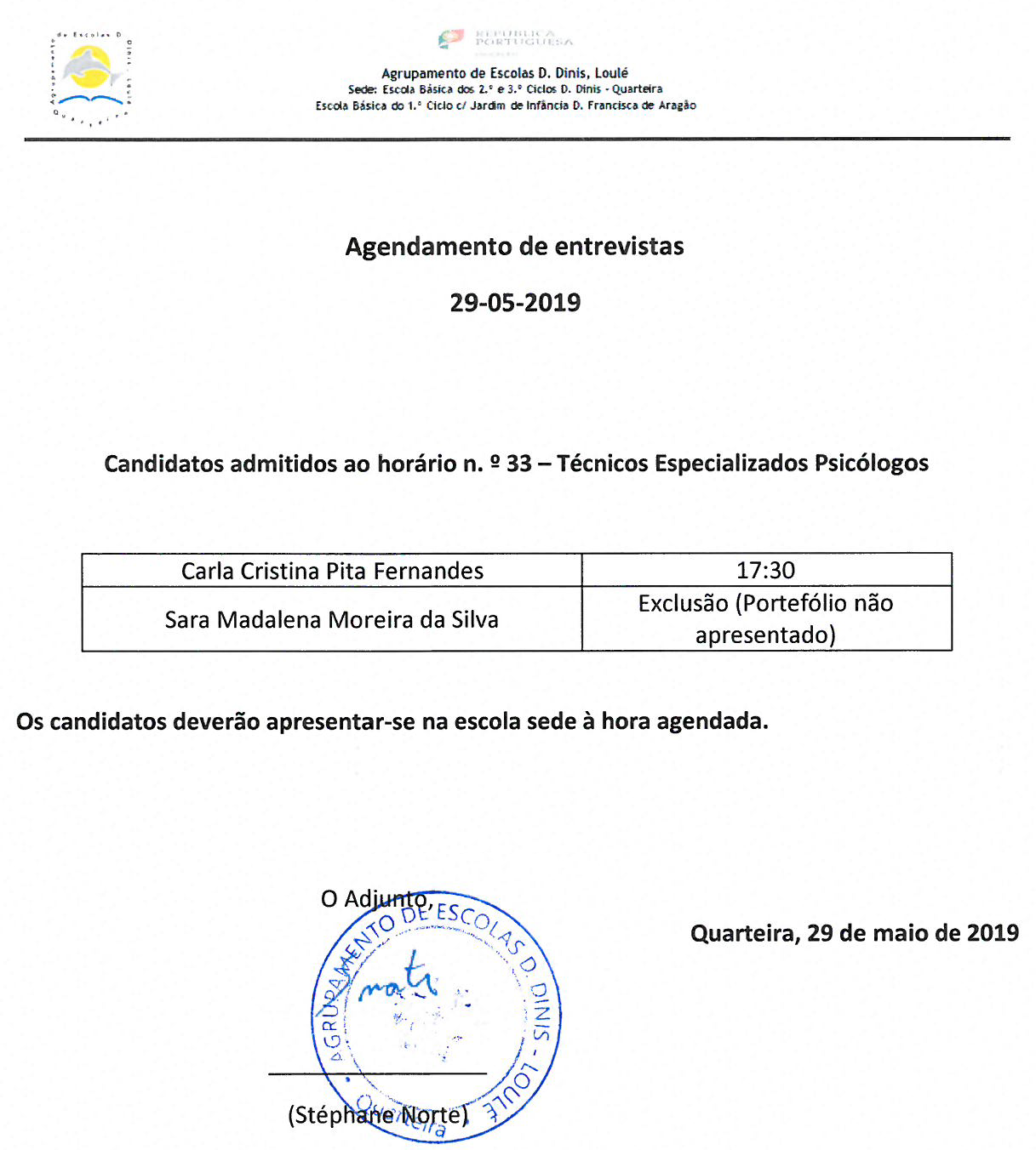 Agendamento de Entrevistas Psicologos